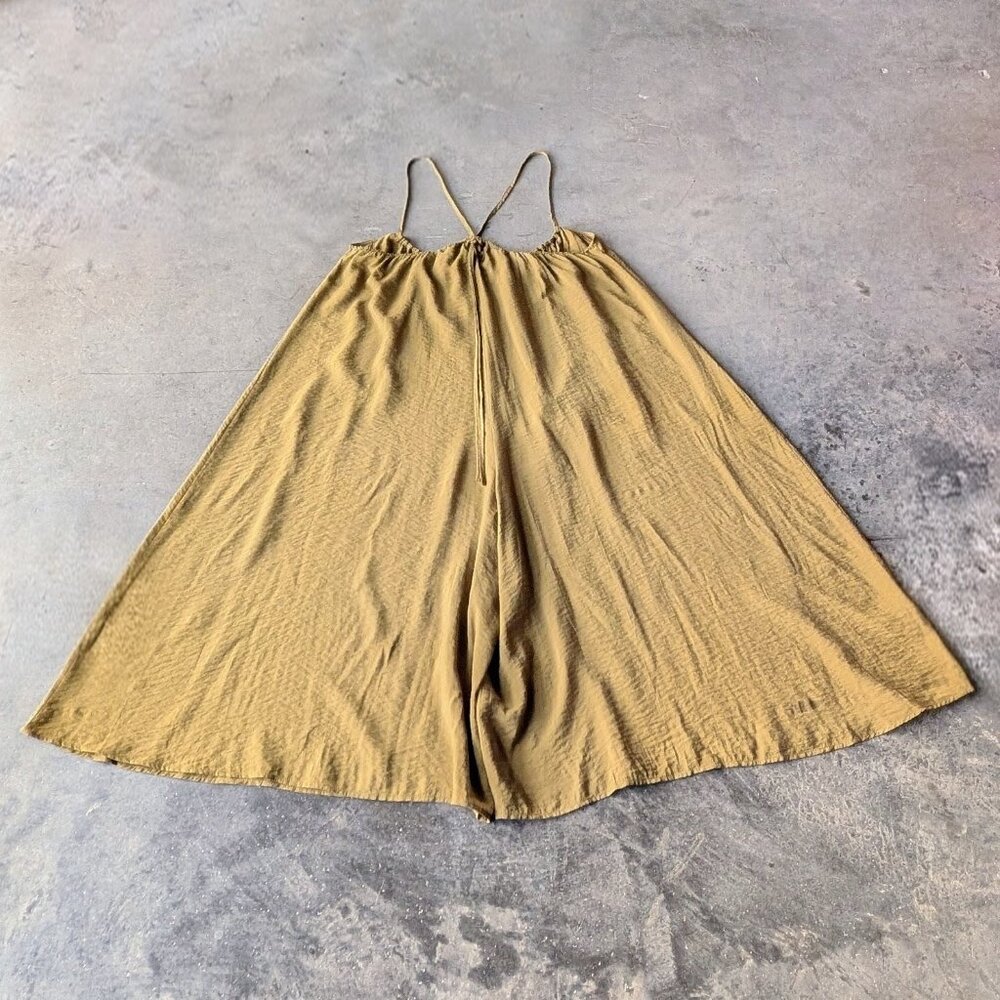Anthropologie Akemi + Kin Green Suspender Wide Leg Jumpsuit Romper small - Picture 7 of 7